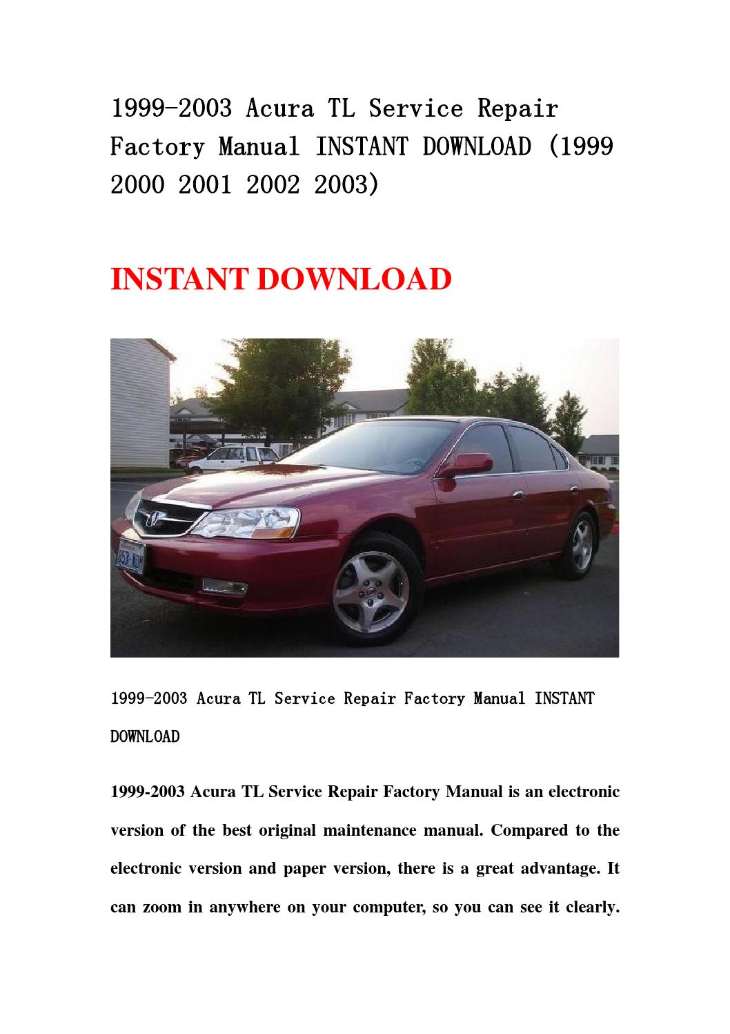 1999 acura tl service manual download repair manuals